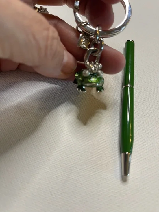 Coach Green Frog Keychain Charm and Green Coach Pen Set - Picture 3 of 8